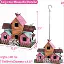 Large Bird Houses for Outside Hanging, Metal Bird Houses for Outside with 5 Compartments for Birds to Nest in, Durable Colorful Bird House 10 Hole Birdhouses for Outdoors Hanging