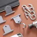 24 Pairs Rv Awning Hooks for Lights Camping Awning Accessory Hangers S Shaped Hooks Set Rv Party Light Hangers for Christmas Party Camping Tent Indoor and Outdoor Supplies (Grey and Silver)