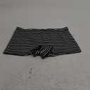 SHENHE Women's Striped Shorts Low Rise Bodycon Cute Mini Shorts Summer Casual Shorts (Large, Black and White)