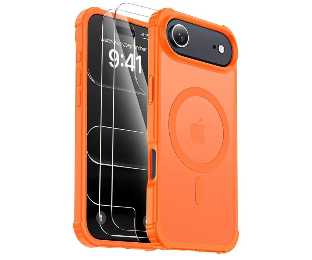 for iPhone Air Case [Compatible with MagSafe] [2X Screen Protectors] [Military Grade Drop Tested] Heavy Duty Magnetic Phone Case for iPhone Air 6.5",Orange