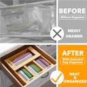SpaceAid Bag Storage Organizer for Kitchen Drawer, Bamboo Organizer, Compatible with Gallon, Quart, Sandwich and Snack Variety Size Bag (4 Pack)