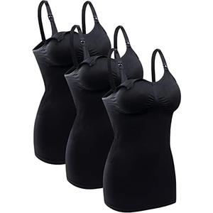 BRLIDO Womens Nursing Tank Tops Built in Bra for Breastfeeding Maternity Camisole Brasieres S