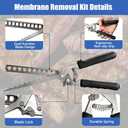 2026 Upgraded Rib Membrane Remover Thickened Stainless Steel, Rib Scraper with Ergonomic Full-Rubber Grip, Dishwasher Safe, Membrane Removal Tool with 2PCS Gloves, for Easy Meat Preparation