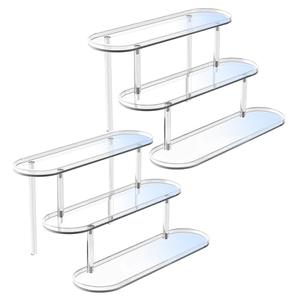 DEMEGA Acrylic Risers Display Stand, Clear Perfume Organizer, Clear Cupcake Stand Holder, Dessert Display for Party, Display Shelf for Cologne Skincare Collection