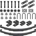 RV MURTS 2pcs 4 Leaf Trailer Spring Kit, 3500lb Single Axle Tandem Suspension, 1750lb Capacity Double Eyes Leaf Springs, U-Bolt, Hanger and Shackle Kit for Cargo, Boat Trailer Parts Replacement.