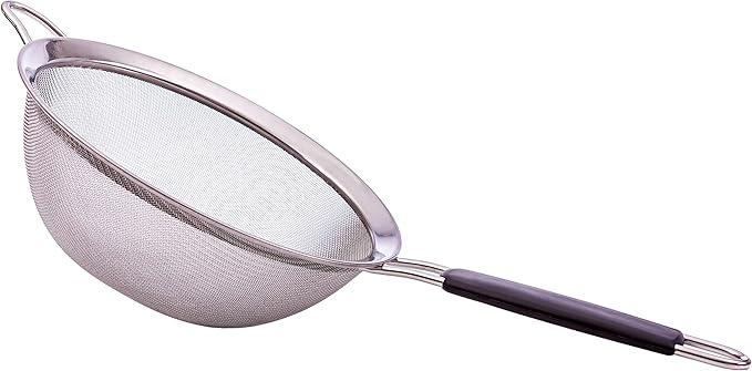LiveFresh Food Strainer Set - Premium Fine Stainless Steel Fine Mesh Set of Strainers, Colanders and Sifters Crafted for Quinoa and More with Comfortable Non Slip Handles - Set of 3