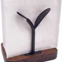 Leaf Napkin Holder, Wooden Napkin Holder for Tables, Freestanding Tissue Dispenser for Kitchen Countertop, Dining, Picnic Table, Indoor & Outdoor Use, Home Decor, Modern, Sturdy, Easy Assembly, Black