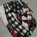 Christmas Tree Skirt Buffalo Plaid Xmas Tree Skirts Mat Rustic Vintage Farmhouse Christmas Decoration for Merry Christmas Holiday Party Indoor Outdoor (Black and White Buffalo Plaid, 48in)