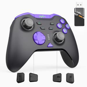 PXN P5 8K Wireless Gaming Controller, Capacitive Joystick, 2.4G PC Controller, Hall Triggers, Dual Vibrators, APP, 4-Macro, 3-Mode(2.4G/BT/SW), for PC, Switch, Android, iOS