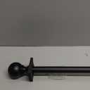 Black Curtain Rods for Windows 36-72 Inches, Adjustable 1-Inch Diameter Decorative Rods with Classic Round Finial, Matte Black Window Treatment