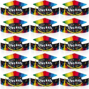 60 Pcs Preschool Paper Graduation Crown for Kids Graduation Caps Hats for Students Grad Decorations