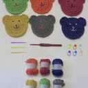 Crochet Kit for Beginners, 6 Pcs Crochet Coasters Starter Kit with Step by Step Paper-Based Tutorials, Includes an Easy-to-Use Crochet Toolkit, Yarn, Crochet Hook