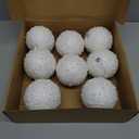 BBTO 8 Pieces 4 Inch Christmas Ball Ornament Christmas Tree Hanging Ornaments White Glitter Xmas Decor for Wedding Home Indoor Outdoor Tabletop Party