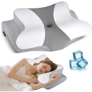 Cervical Neck Pillow for Pain Relief - Ergonomic Pillow Side Sleeper Pillow for Sleeping, Orthopedic Bed Pillow Neck Support Pillow, Contour Memory Foam Pillows for Side Back Sleepers