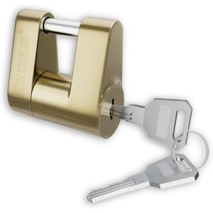 RETRUE Trailer Tongue Coupler Lock, Trailer Hitch Lock,Dia 1/4 Inch, 3/4 Inch Span for Tow Boat RV Truck Car's Coupler, Gold