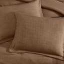 Geniospin Brown Queen Comforter Set - 7 Pieces Comforter Queen Size, Solid Bedding Set for All Season, Textured Bed in a Bag with Sheets