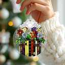 Flower Book Stained Glass Ornament, Christmas Ornaments  Christmas Tree Ornament, Holiday Decor, Xmas Stocking Stuffers, Gift Idea, Bookworm Gift, Book Reader Gifts