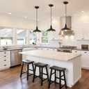 Farmhouse Pendant Lights with 10 Inch Dome, Barn Style Ceiling Mounted Light Fixture for Kitchen, Dinning Room, Black Hanging Lighting for Indoor and Outdoor Use, Height Adjustable