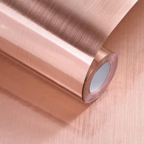 HorryHaus Rose Gold Contact Paper Peel and Stick Countertop Contact Paper Self-Adhesive Waterproof DIY Decor Wallpaper for Kitchen Backsplash Fridge and Cabinets A Set of 23.6"x240"