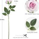 Tifuly Light Purple Roses Artificial Flower - 12 Pcs Long Stem Silk Roses, Realistic Fake Roses with Stems for Bridal Bouquets, Home and Office DIY Decor