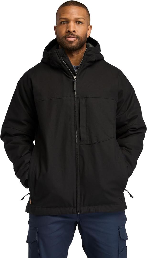 Timberland PRO mens Gritman Flex Canvas Hooded Jacket (Black) XL