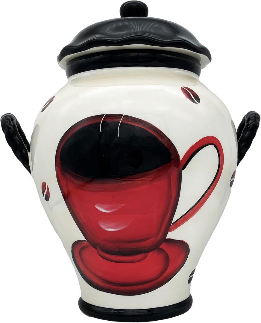 ACK Tuscany Colorful Coffee Bean Collection Cookie Jar with Lid and Rubber Seal, Food Storage Jar, Kitchen Dcor, Snack Storage Container for Cookie, Candy