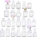 Glass Bud Vase Set of 24, Small Clear Flower Vases for Centerpieces in Bulk, Mini Vintage Vase for Wedding Decor, and Home Table Dcor