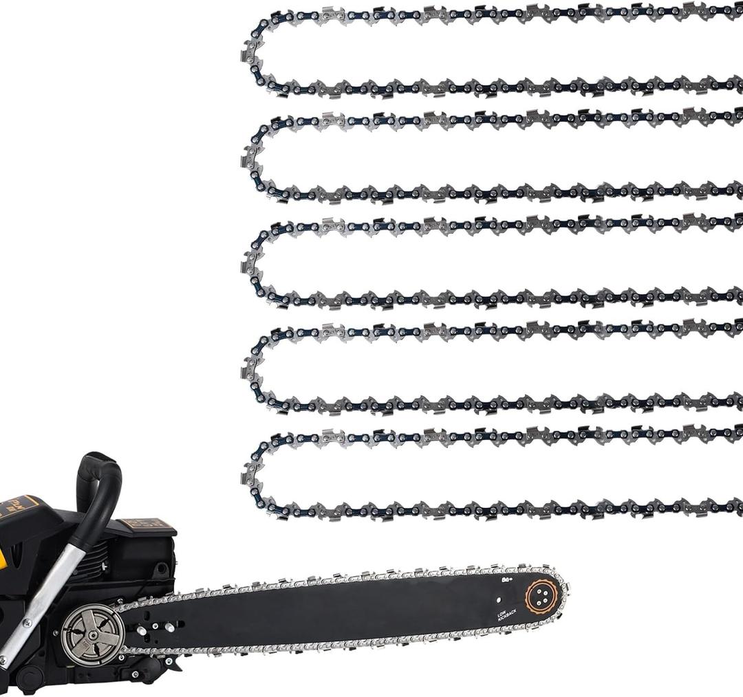 5 Pack 20 Inch Chainsaw Chain 76 Drive Links .58" Gauge, .325" Pitch Replacement Chains Compatible with Blue Max 53543, 52209, 8901, 8902 Supmix 62cc, WEMARS 6220G, NEOTEC NCS620 and More