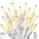 PREXTEX 300 Count Clear Christmas Tree Lights with White Wire - 60 ft Warm White Incandescent Lights for Indoor or Outdoor Use - Holiday String Light for Christmas Trees, Patios, Fences, and More