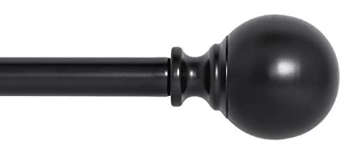 Ivilon Drapery Treatment Window Curtain Rod - Ball Style, 48 to 86 Inch. Color Black