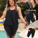 Daci Women Plus Size Tankini Swimsuit - Tummy Control 2 Piece Bathing Suit with High Waisted Capris Shorts 2025 Swimwear
