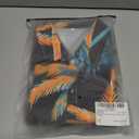 GORGLITTER Men's Patchwork Print Button Front Short Sleeve Collar Shirt and Drawstring Waist Shorts Set with Pocket (Black, L)