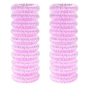 20 Pcs Purple Spiral Hair Ties No Crease Coil Elastic Hair Ties for Women No Damage Ponytail Holders