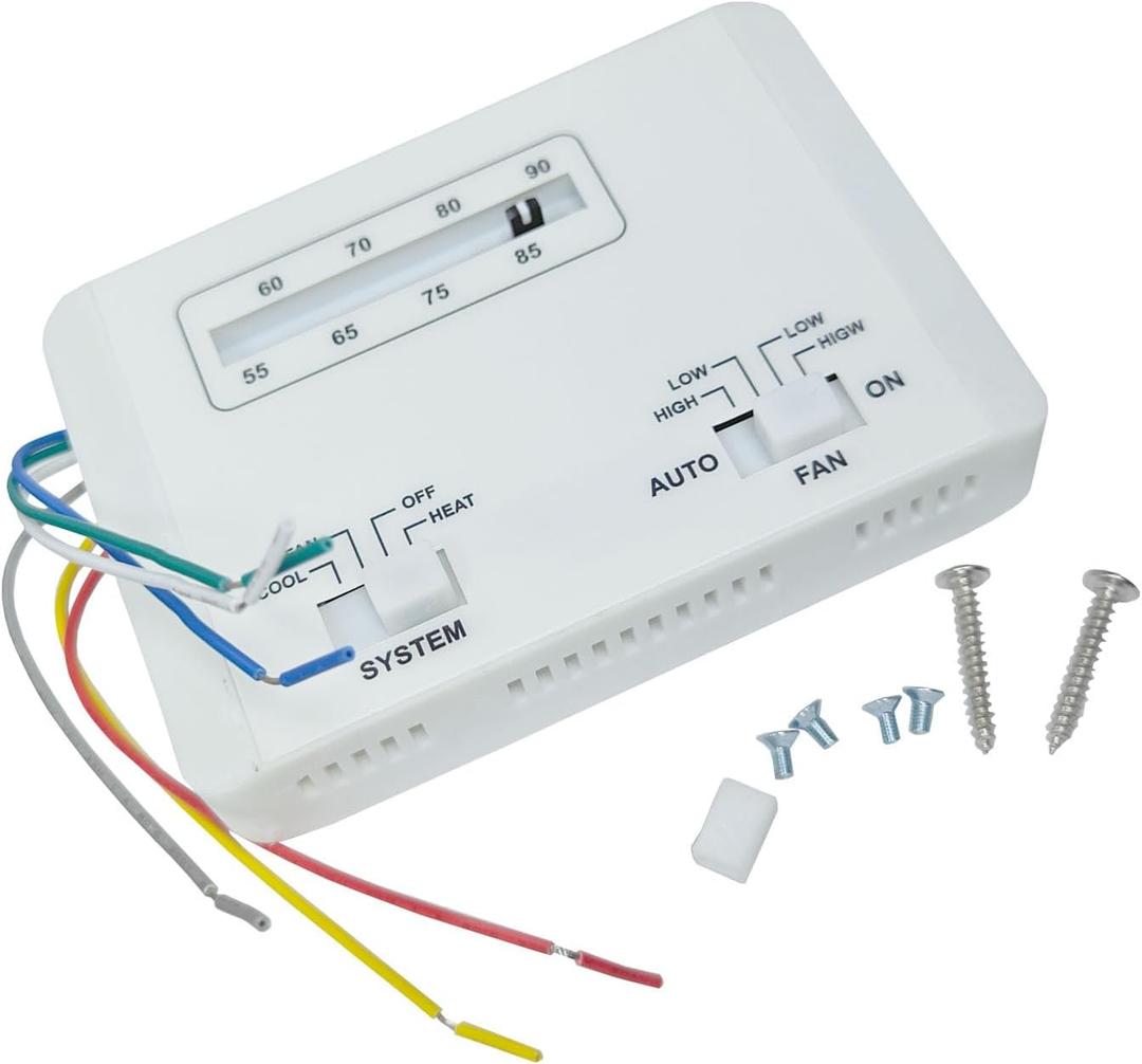7330G3351 Thermostat Single Stage Heat and Cool Control Unit 12 VDC Replacement for 69-1248 Cole-Man RV Air Conditioners Mach and Roughneck Series Efficient Temperature Regulation White