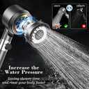 High Pressure Shower Head Ionic Technology Filtered with Handheld, Powerful Water Flow and 3 Spray Modes Shower Head, 5 Replaceable Filters,2 Hoses Power Wash for Hard Water, with ON/OFF Switch