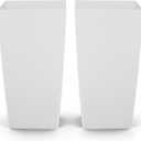 VEVOR 30 inch Tall Planters for Outdoor Plants Set of 2, White Tall Planter for Indoor Plants, Modern Large Planters for Front Porch Patio Balcony, Plant Container Flower Pots with Built-in Drainage