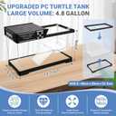 GOZILLA Aquatic Turtle Tank+Lamp+Filter Kit, Upgrade PC Turtle Tank Starter Kit with Adjustable 360Lamp & Filter,Reptile Habitat Lid,Hanging Platform for Small Reptiles.(15.757.99''/Black)