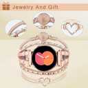 2 x KOREDA Boho Leather Bracelet for Samsung Galaxy Watch 7/6/5/4/FE Band 40mm 44mm/Watch 6 Classic 43mm 47mm/Watch 5 Pro 45mm/Watch 4 Classic/Active 2 Bands Women, 20mm Handmade Multilayer Wrap Jewelry Bands (Rose Gold-Heart Bracelets)