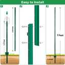 ARIFARO Metal Fence Posts 7 Feet assemblable,Pack of 10,Sturdy Duty No Digging Garden U Post for Wire Fencing Steel Poles for Yard, Outdoor