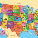 MasterPieces Floor Puzzle - Jumbo Size 80 Piece Jigsaw Puzzle for Kids - USA Map Shaped Puzzle - 3ftx2ft