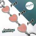 6 x Heart Shape Purse Chain Strap Extender,Crossbody Shoulder Bag Metal Chain Strap Extender (Black-White-Black 17cm)