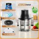 Food Processors, 2 IN 1 Electric Chicken Shredder &Food Chopper with 250W Copper Motor,1.5L Bowls & 2 Bi-Level Blades,One-Touch Electric Chicken Breast Shredder Tool-Smart Overheat Protection