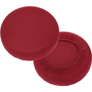 uxcell 2 Pack Stool Covers Round, 11-14 Inch Bar Stool Covers Washable Dustproof Slipcover Seat Cushion with Elastic for Bar Kitchen Living Room Decor, Wine Red