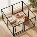 Clear Acrylic Dog Play Pen Indoor Pet Enclosure for Small Dogs & Cats, Outdoor Use with Door, Easy Assemble & Cleaning
