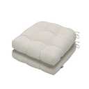 Magpie Fabrics 19"x19"x5" Tufted Seat Cushion 2 Pack, U-Shaped Patio Cushions with Ties, Outdoor/ Indoor Chair Pads Waterproof for Dining Garden Balcony Office - Cream Beige
