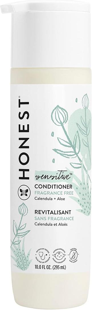 The Honest Company Silicone-Free Conditioner | Gentle for Baby | Naturally Derived, Tear-free, Hypoallergenic | Fragrance Free Sensitive, 10 fl oz (10 Fl Oz (Pack of 1))