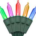 Multicolor LED Christmas Lights - 35 Count Multi-Colored Christmas String Lights for Small Tree, Crafts, Holiday, Indoor/Outdoor Decorations, 11 Feet Green Wire, UL Certified, Connectable