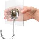 Antimbee Large Adhesive Hooks for Hanging, 20-Pack Heavy Duty Hooks 37 lb(Max), Wreath Door Hanger, Adhesive Wall Hanger fit Home, Bathroom, Kitchen, Office and Outdoor (Transparent Gray)