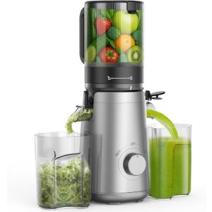 Juicer Machines, 5.8" Wide Feed Chute Cold Press Juicer for Whole Vegetables & Fruits, High Juice Yield, BPA Free (Slivery) (Silver)