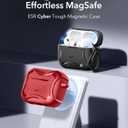 ESR for AirPods Pro 3 Case (2025), Compatible with Airpods Pro 3rd Generation (USB-C Cable), Magnetic Lid, MagSafe Ready, Powerful Drop Protection, Cyber Series, Red